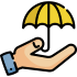 Icône d'une main tenant un parapluie